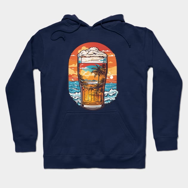 Beer and Beach Lover Hoodie by adcastaway